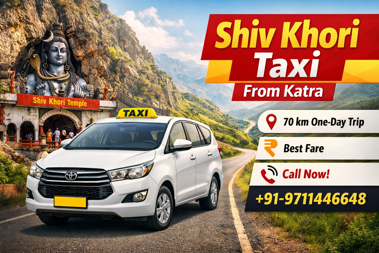 Shiv Khori Taxi from Katra – Call for Fare & Instant Booking